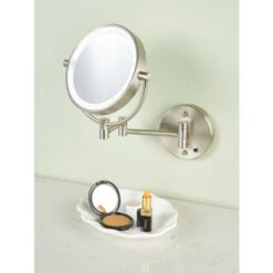 Deals 👍 Vermont Country Store Dual-Sided Magnifying Cordless Lighted Wall Mirror 👏