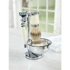 Promo ๐ Vermont Country Store Deluxe Ivory And Chrome 5-Piece Shave Set โ๏ธ