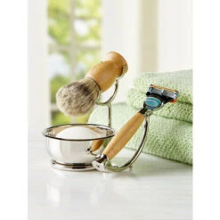 Outlet ๐ Vermont Country Store Perfect Shave Bamboo And Chrome 5-Piece Shave Set ๐